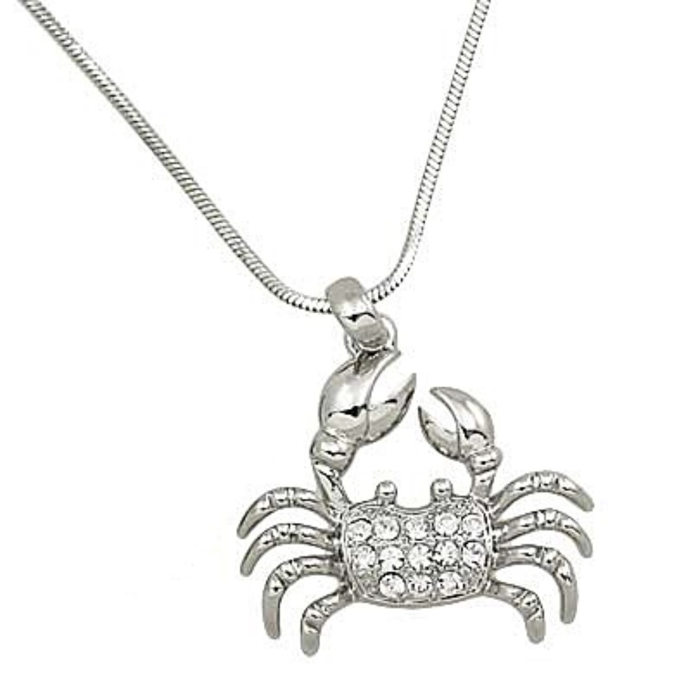 Crab Charm Pendant Necklace